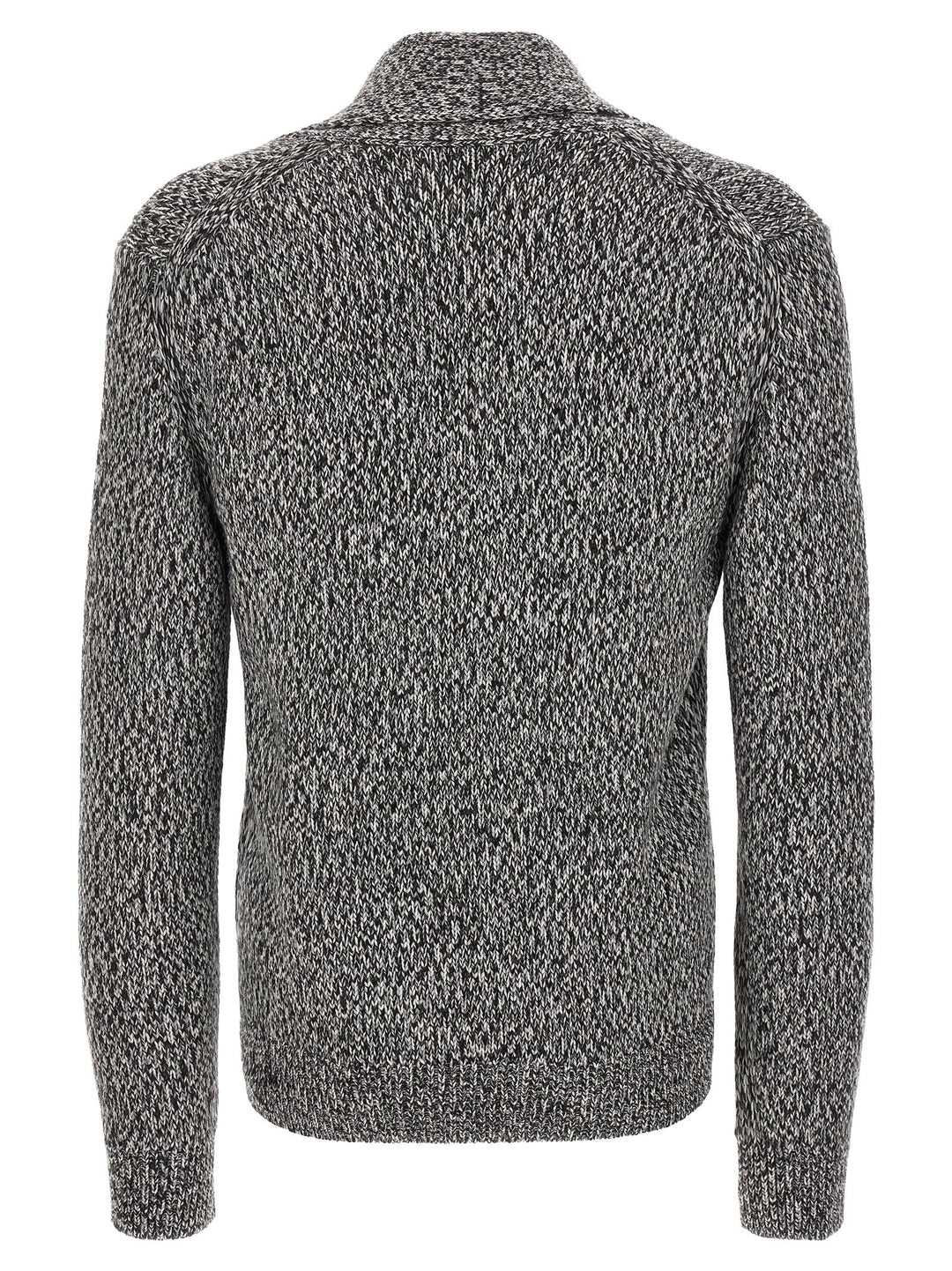 Brioni Shawl Neck Cardigan Sweaters and Cardigans - White/Black | 98bdf9a22008e194ead87d24d45b4b73375f8100