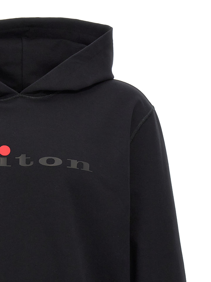 Logo Print Hoodie Sweatshirt Black