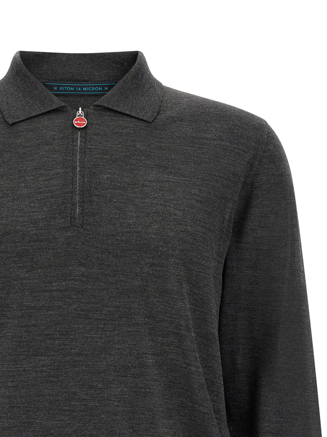 Kiton Wool  Shirt 14 Microns Polo - Gray | 355f91eb51f5c674f0fc4e250408d41df48715dc