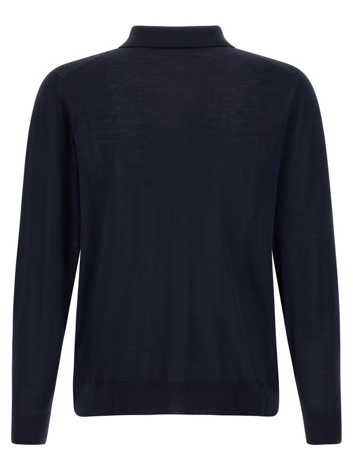 Kiton Wool  Shirt 14 Microns Polo - Blue | 6590f262700b86c447069ba4e44e8d4502234269