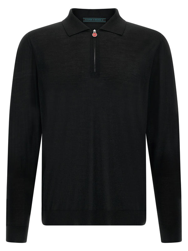 Wool Shirt 14 Microns Polo Black