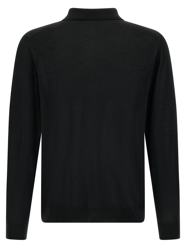 Kiton Wool  Shirt 14 Microns Polo - Black | 4d04dd3d46d1f6cdc937b01927a7c9fb79de9d7b