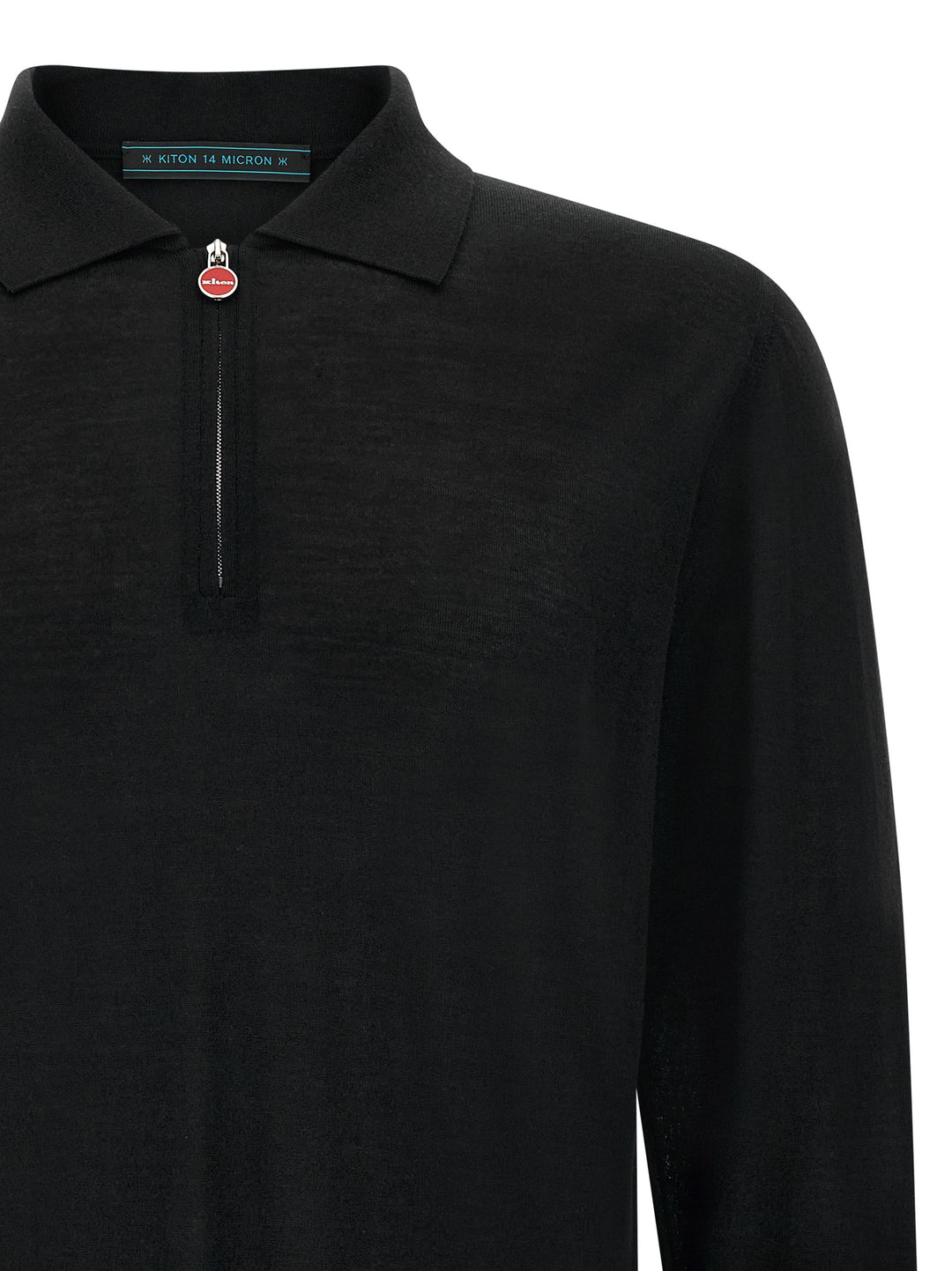 Kiton Wool  Shirt 14 Microns Polo - Black | b462f38e075d8cb6c5f0b070d296f5c60ed3da64