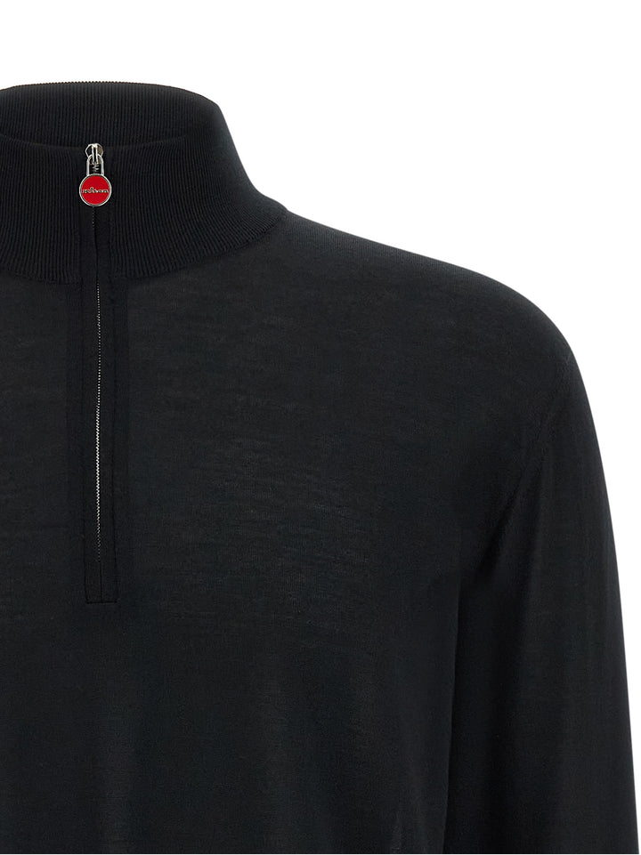 Kiton Half-Zip Sweater Sweaters and Cardigans - Black | 89ecb63281076f239b60a1379236859375e9fc21