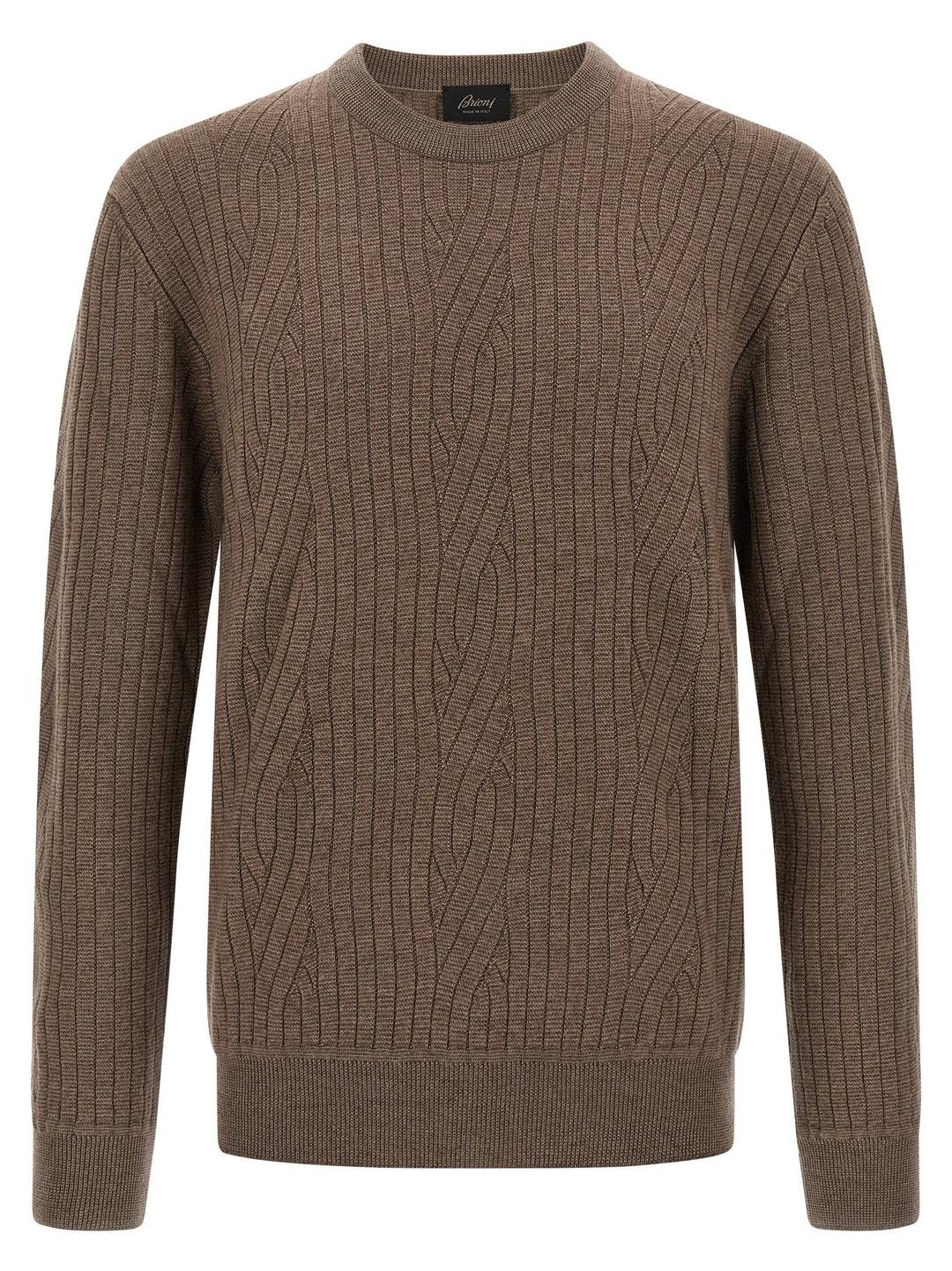 Brioni Ribbed And Braid Sweater Sweaters and Cardigans - Brown | 58c873cfb02de62c84c8957ab031443d74f314d2
