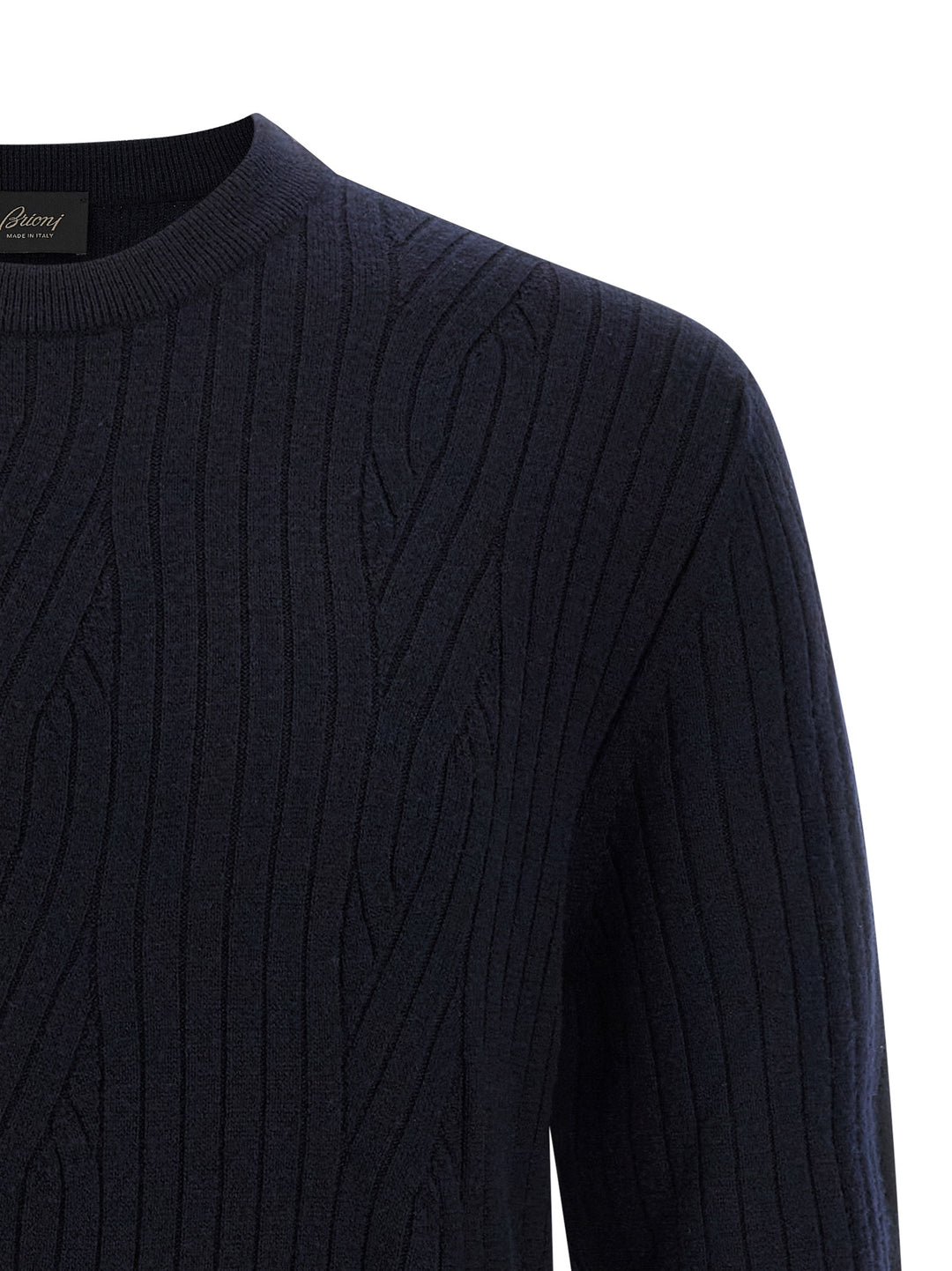Brioni Ribbed And Braid Sweater Sweaters and Cardigans - Blue | cdc968fdbc1a3c1c7873f9ca4cf65660cebc3a72