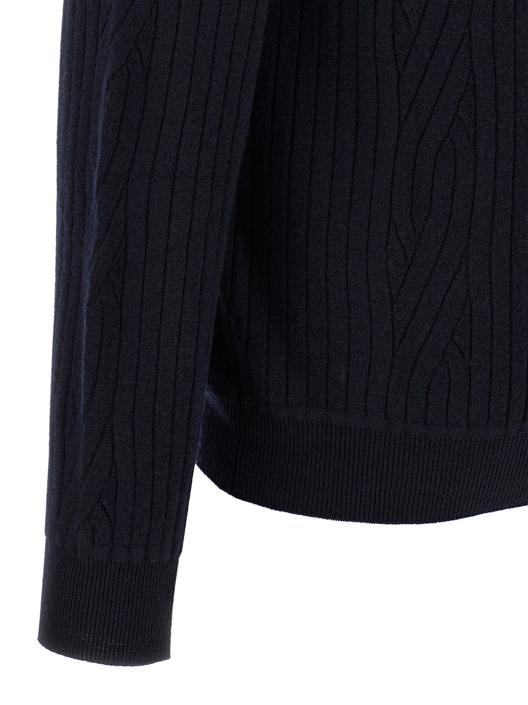 Brioni Ribbed And Braid Sweater Sweaters and Cardigans - Blue | d7eabbb8d92832c3b8c2e4f3f841de85f6cff798