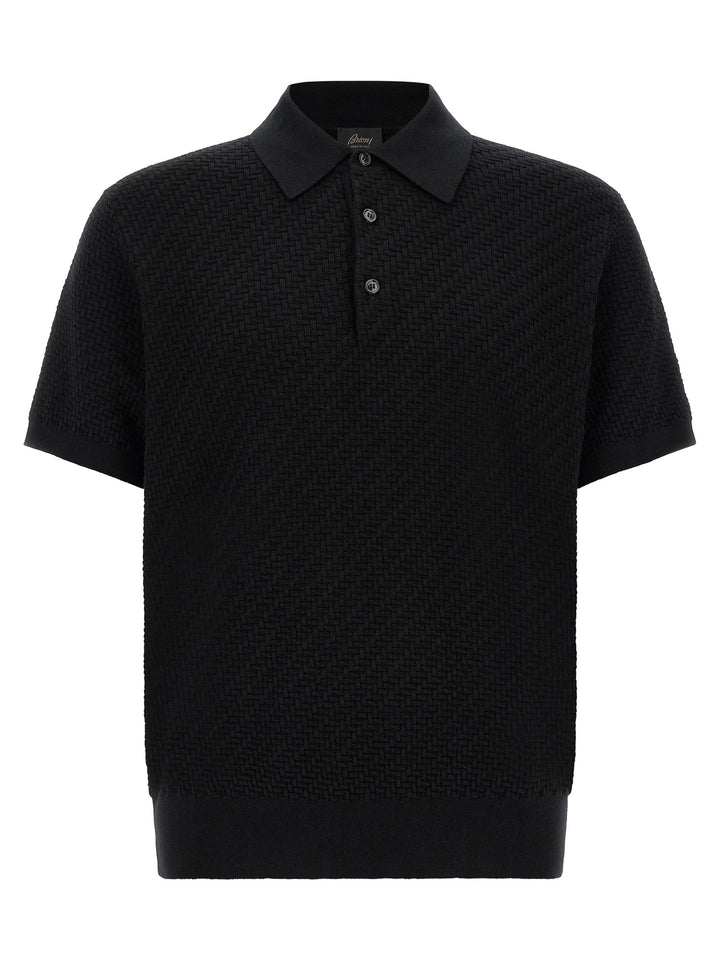 Brioni Trama Polo - Black | 2e236ace5148639afe973df16e8703a5ed1bee98