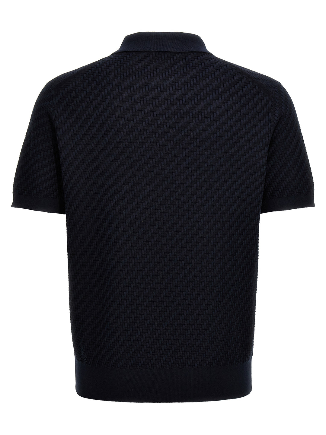 Brioni Woven Knit  Shirt Polo - Blue | 3df3e12f9c7ee5ca84f2794233b196d57a054377