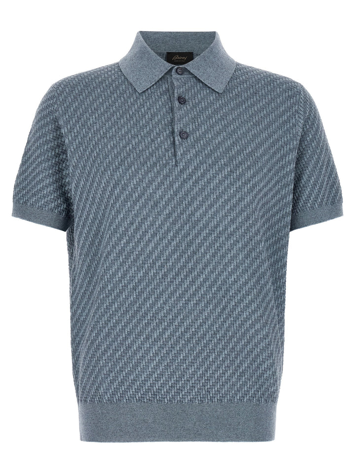 Brioni Trama Polo - Blue | e34b75e2d0c59d84b13b8be0bdb0b89f755a72b0