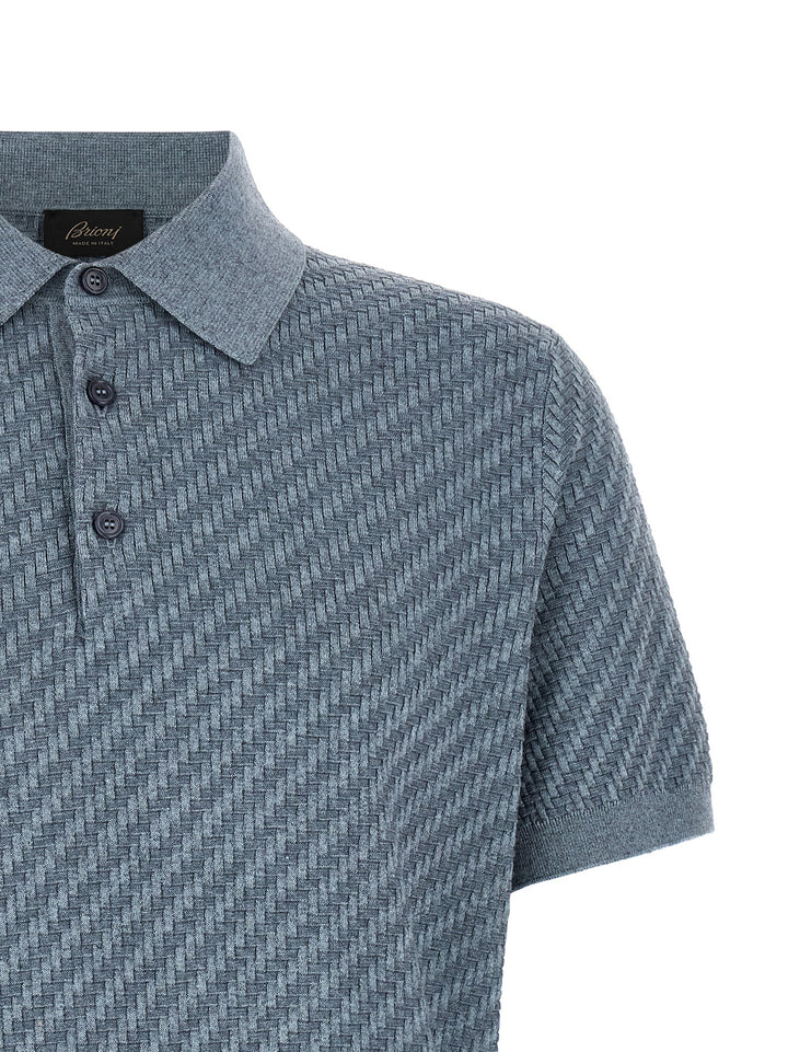 Brioni Trama Polo - Blue | df15dc4193bffc174f02d5c2732fd680a451828f