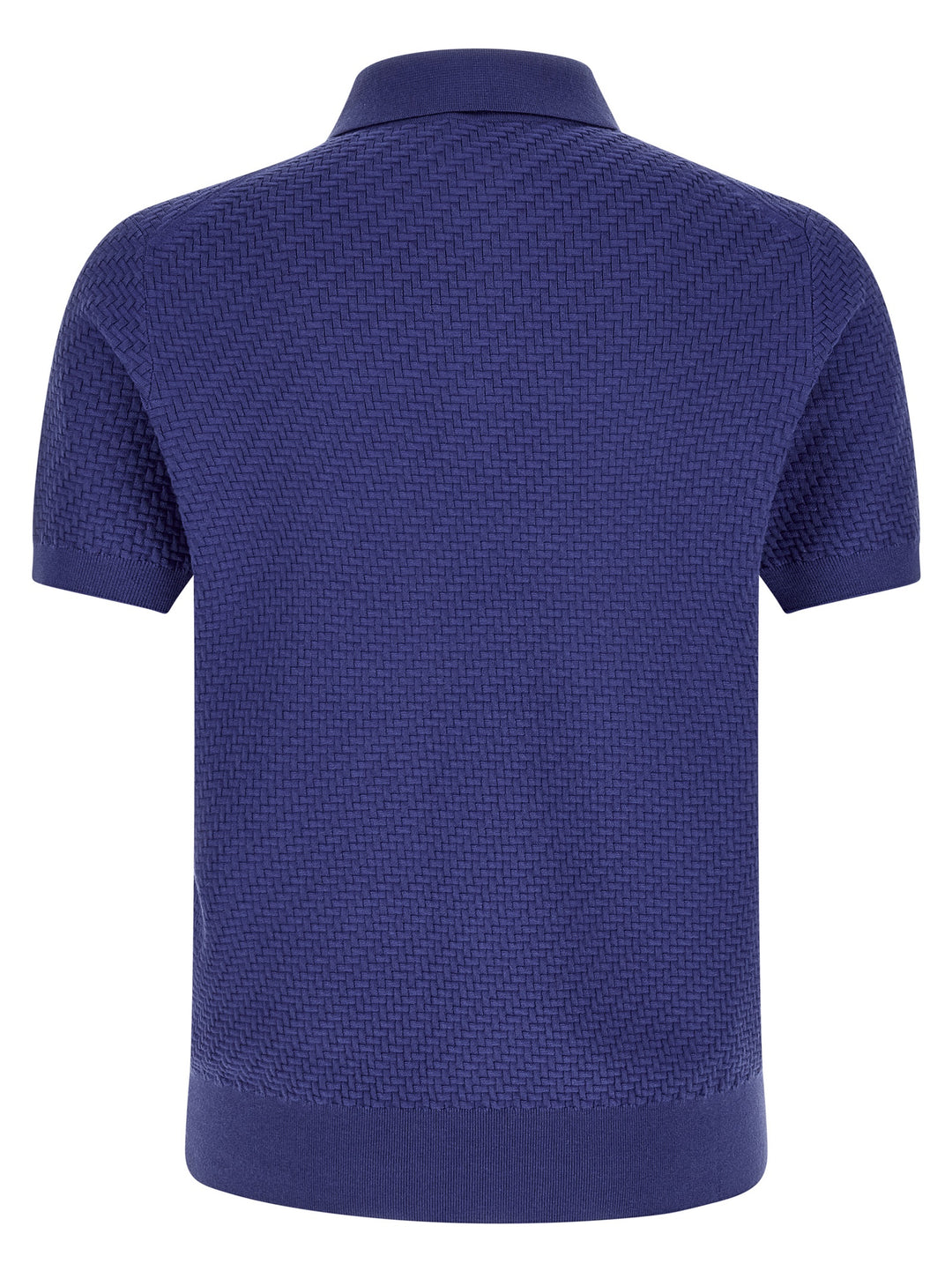 Brioni Weaving  Plot Polo - Blue | 5ec9989491b4732ee907db541eb1f258f447f315