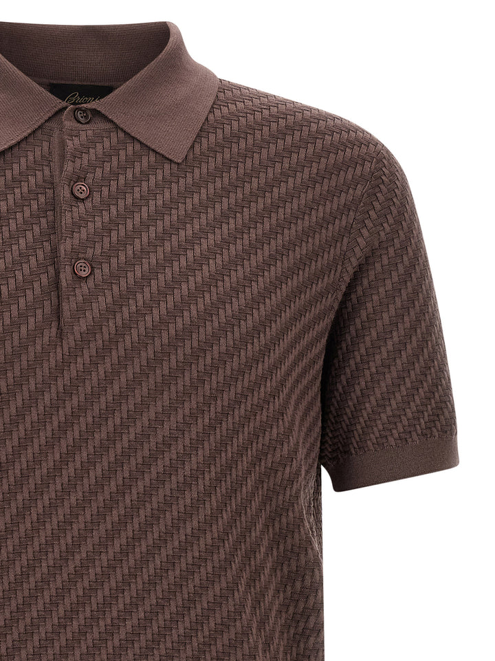 Brioni Weaving  Plot Polo - Brown | c720a80b5fb9f63d7e88506768fea6e7cba610de