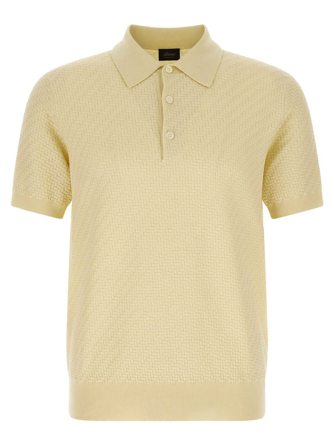 Brioni Weaving  Plot Polo - Yellow | 47e86f5ad2095407266d9dcbc9adb6fb035bf7dc