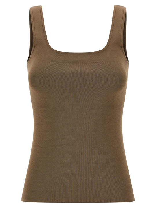 Viscose Top Tops Beige