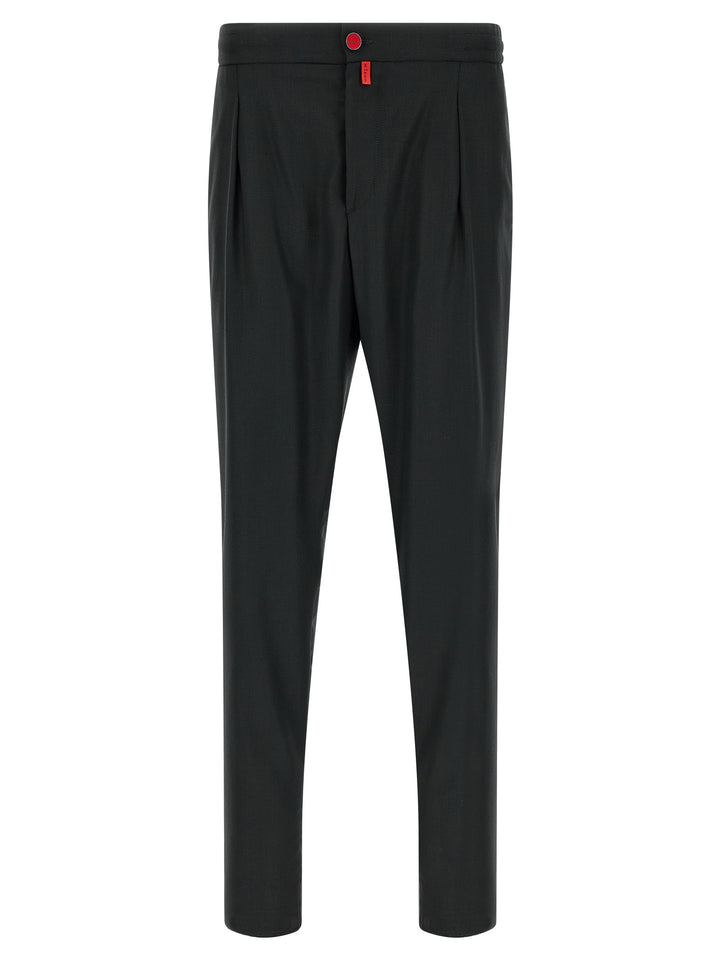 Kiton Red Button Pants - Gray | 3de2009a5214900edbf4803dba9b496f90ddbd96