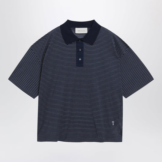 Blue/White Striped Ami De Coeur Polo By Ami Paris