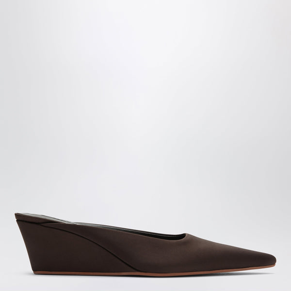Chocolate Brown Uriela Satin Mules
