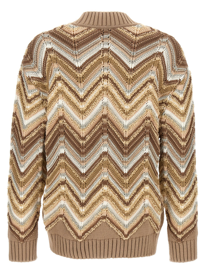 Zig Zag Sweater, Cardigans Beige