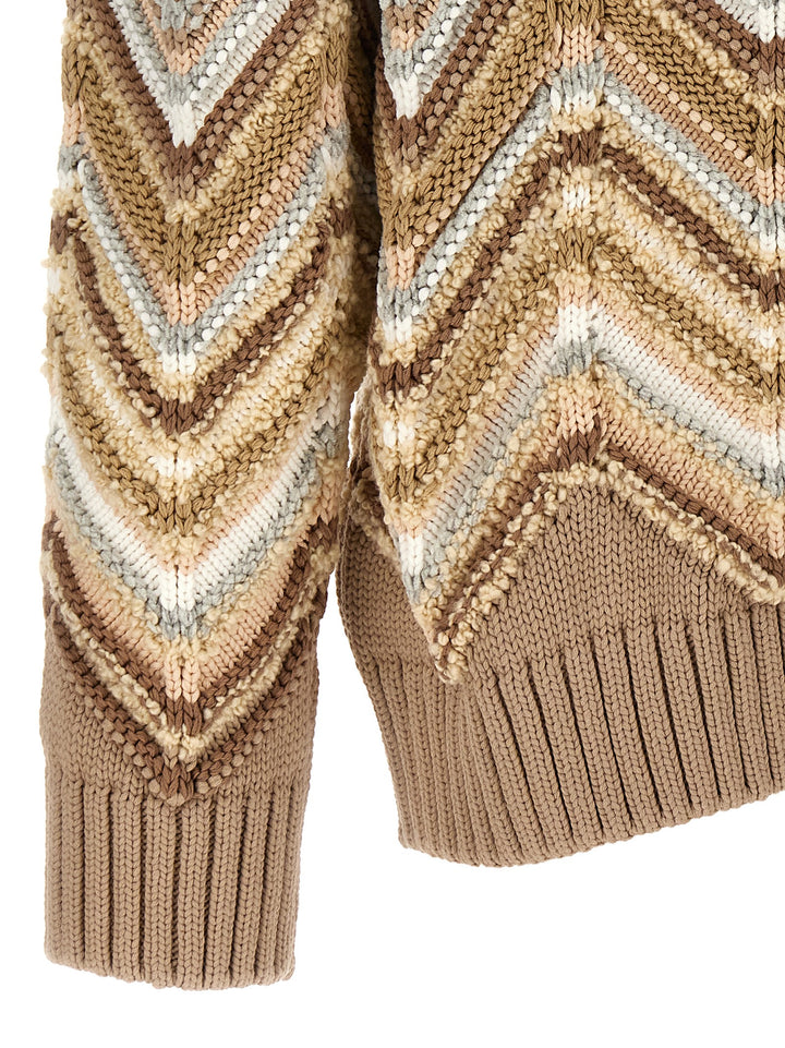 Zig Zag Sweater, Cardigans Beige