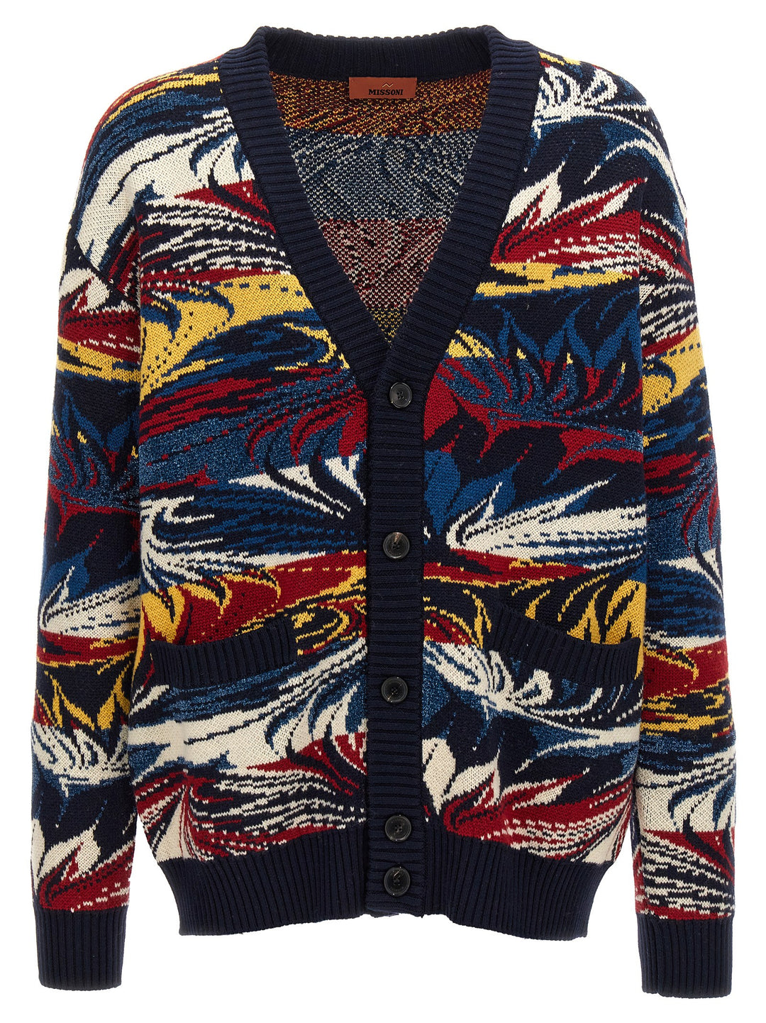 Jacquard Patterned Cardigan Sweater, Cardigans Multicolor