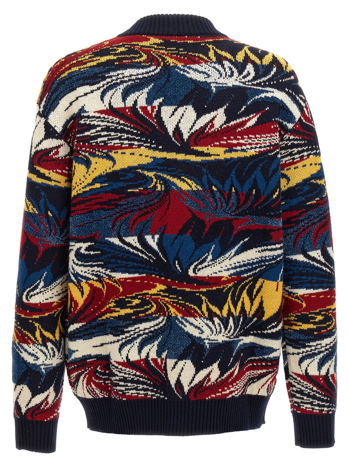 Jacquard Patterned Cardigan Sweater, Cardigans Multicolor