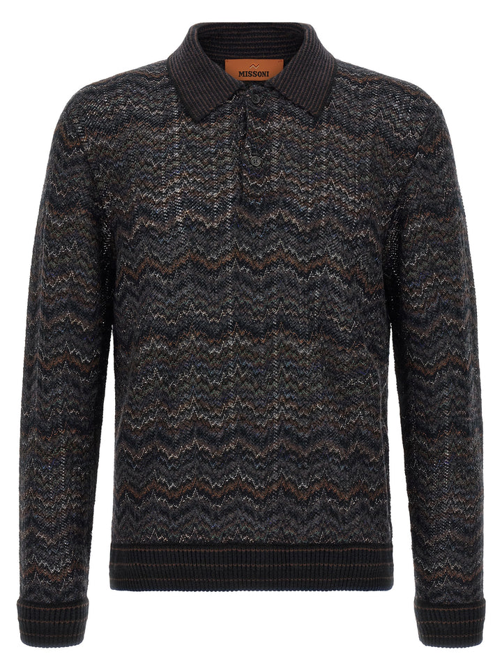Missoni Knitted Polo Shirt Sweaters and Cardigans - Multicolor | 923f9050fad7b32fbb867bd26197ecbd15c63c53