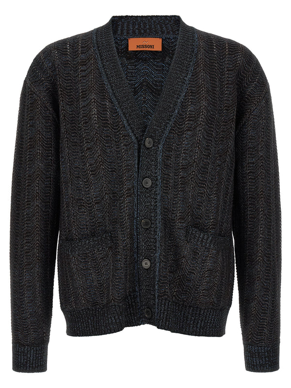 Greek Pattern Cardigan Sweaters And Cardigans Blue