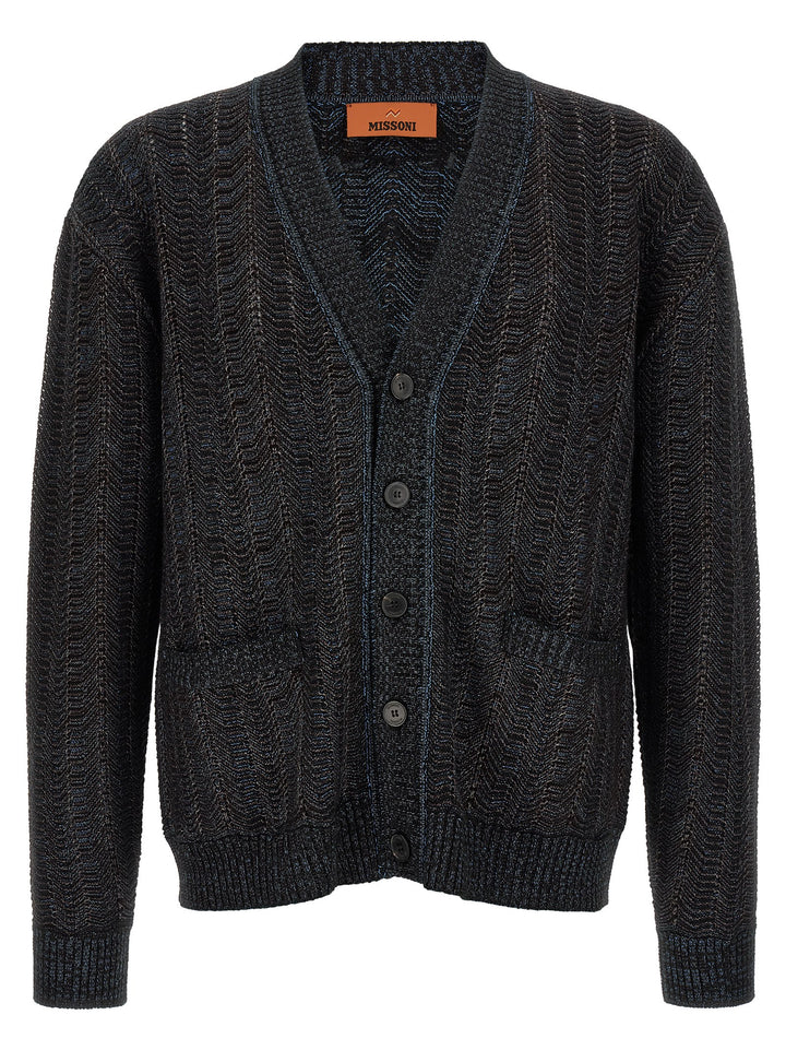 Missoni Greek Pattern Cardigan Sweaters and Cardigans - Blue | 32ffbc22c53b0312f6227a3e8a44745b87f57bef