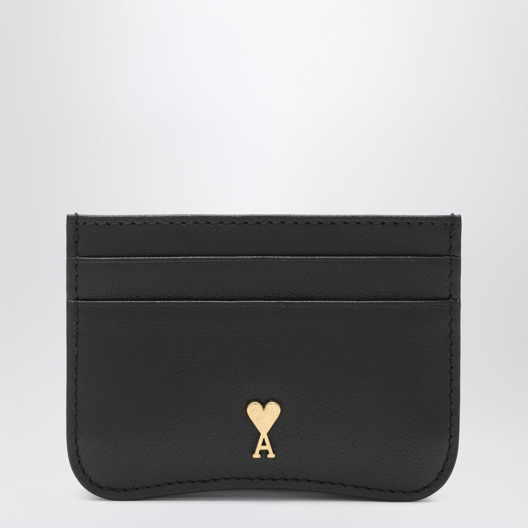 Ami Paris Ami De Coeur Cardholder Black In Leather