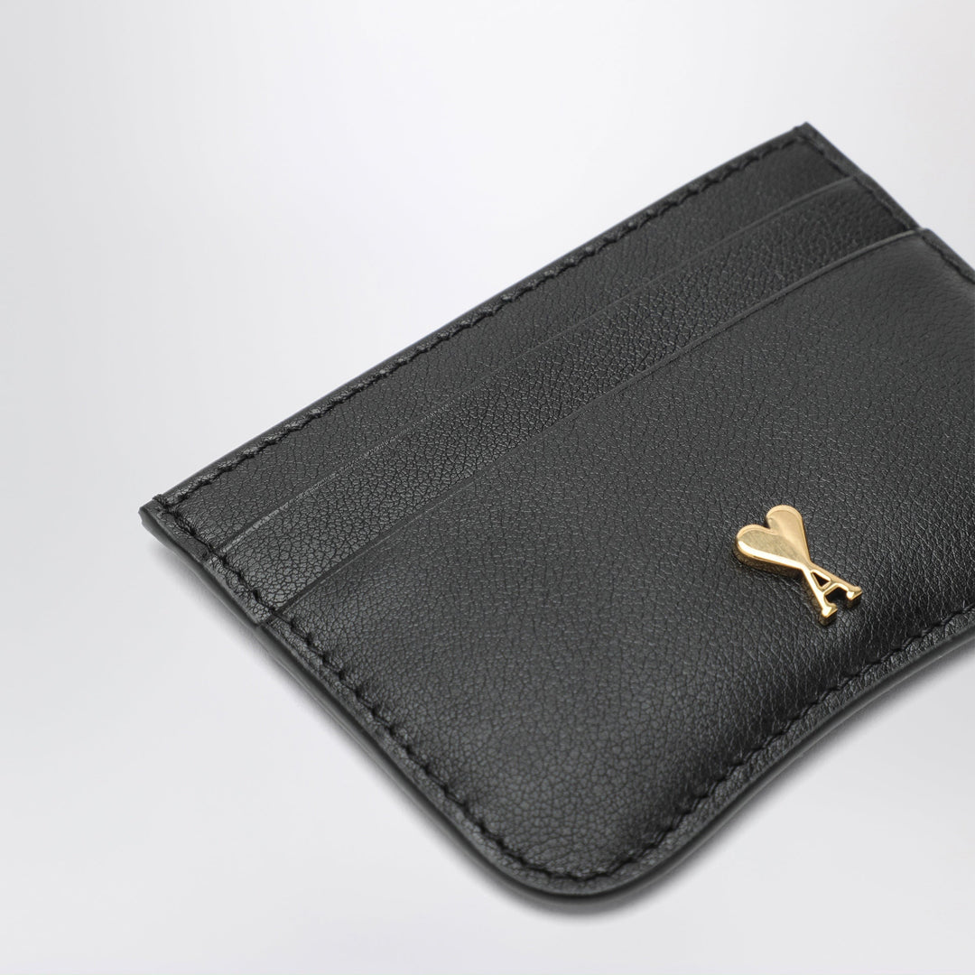 Ami Paris Ami De Coeur Cardholder Black In Leather
