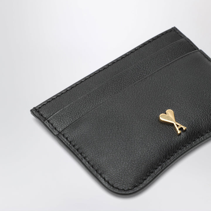 Ami Paris Ami De Coeur Cardholder Black In Leather