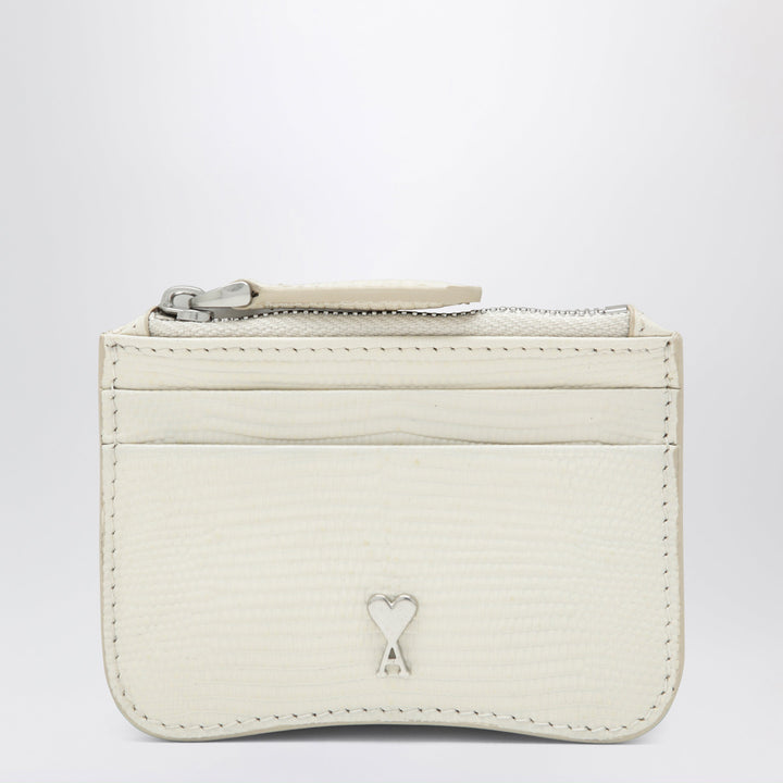 Ami Paris Paris Paris Ivory Leather Card Holder