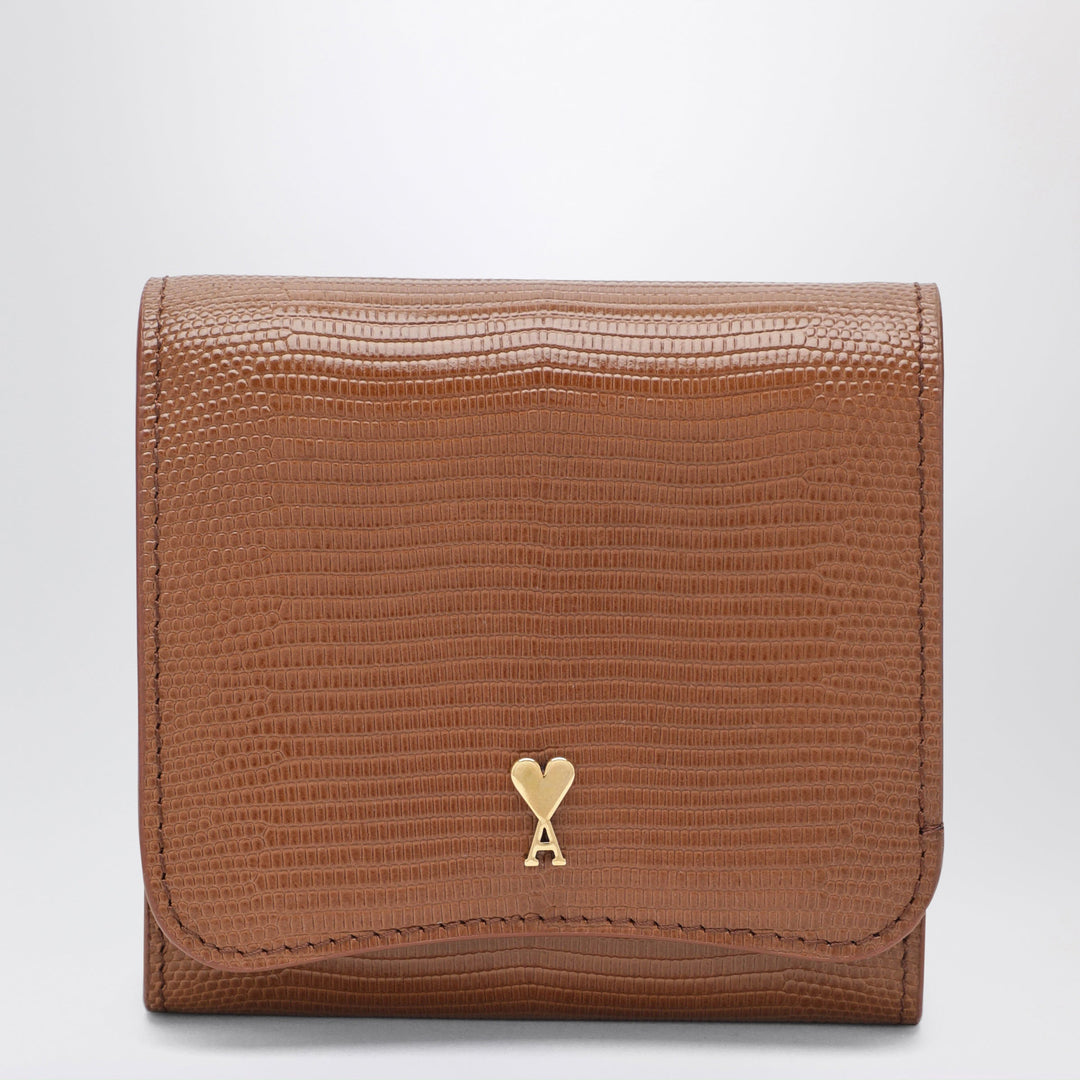 Ami Paris Cognac Paris Paris Compact Leather Wallet