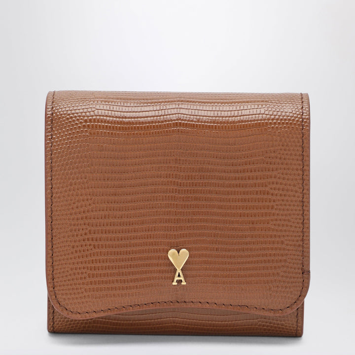 Ami Paris Cognac Paris Paris Compact Leather Wallet