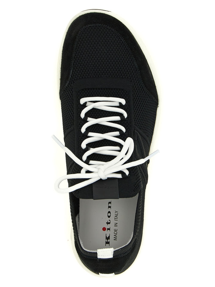 Kiton Technical Cotton Sneakers - Black | 80a7bc4c290c1f04a064a796a7aed262f6c5e8b4