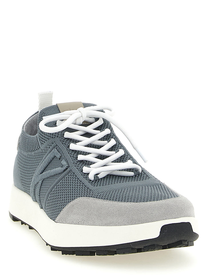 Kiton Technical Cotton Sneakers - Gray | 6732a77d31f1bcefd2a14f80050d717f626bdca4
