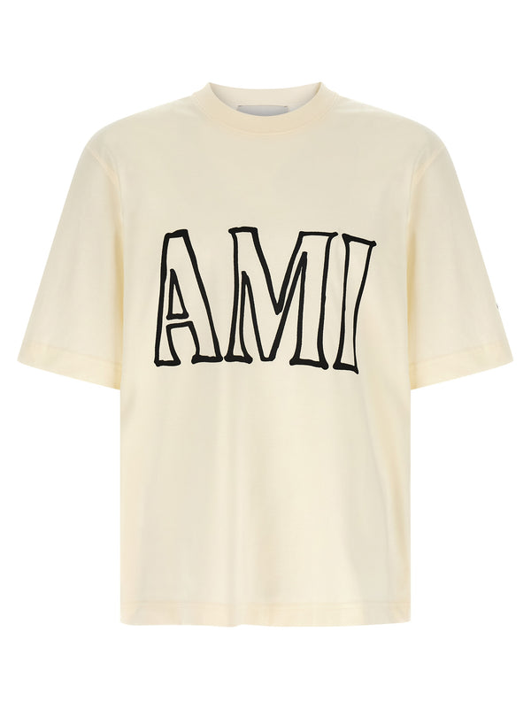 Logo Print T-Shirt Beige