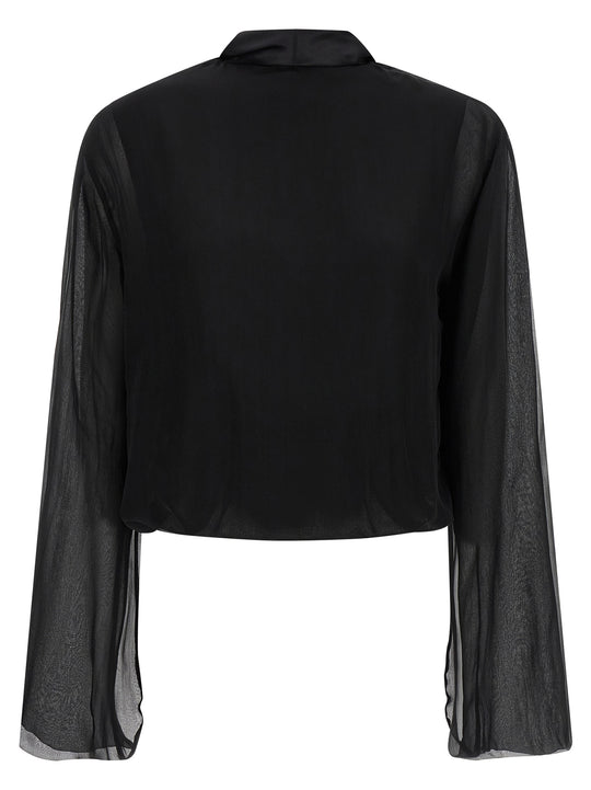 Chiffon Shirt Shirt And Blouse Black
