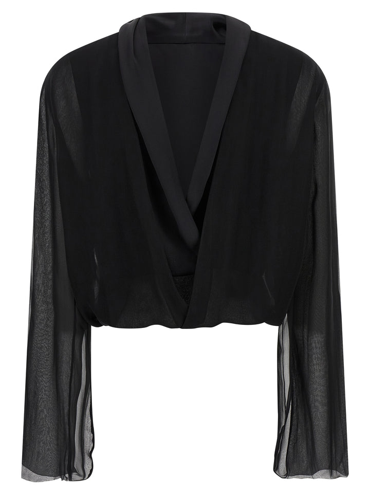 Alberta Ferretti Chiffon Shirt Shirt and Blouse - Black | c3f6067f2a3138d47c954da0716310954a30d7d9