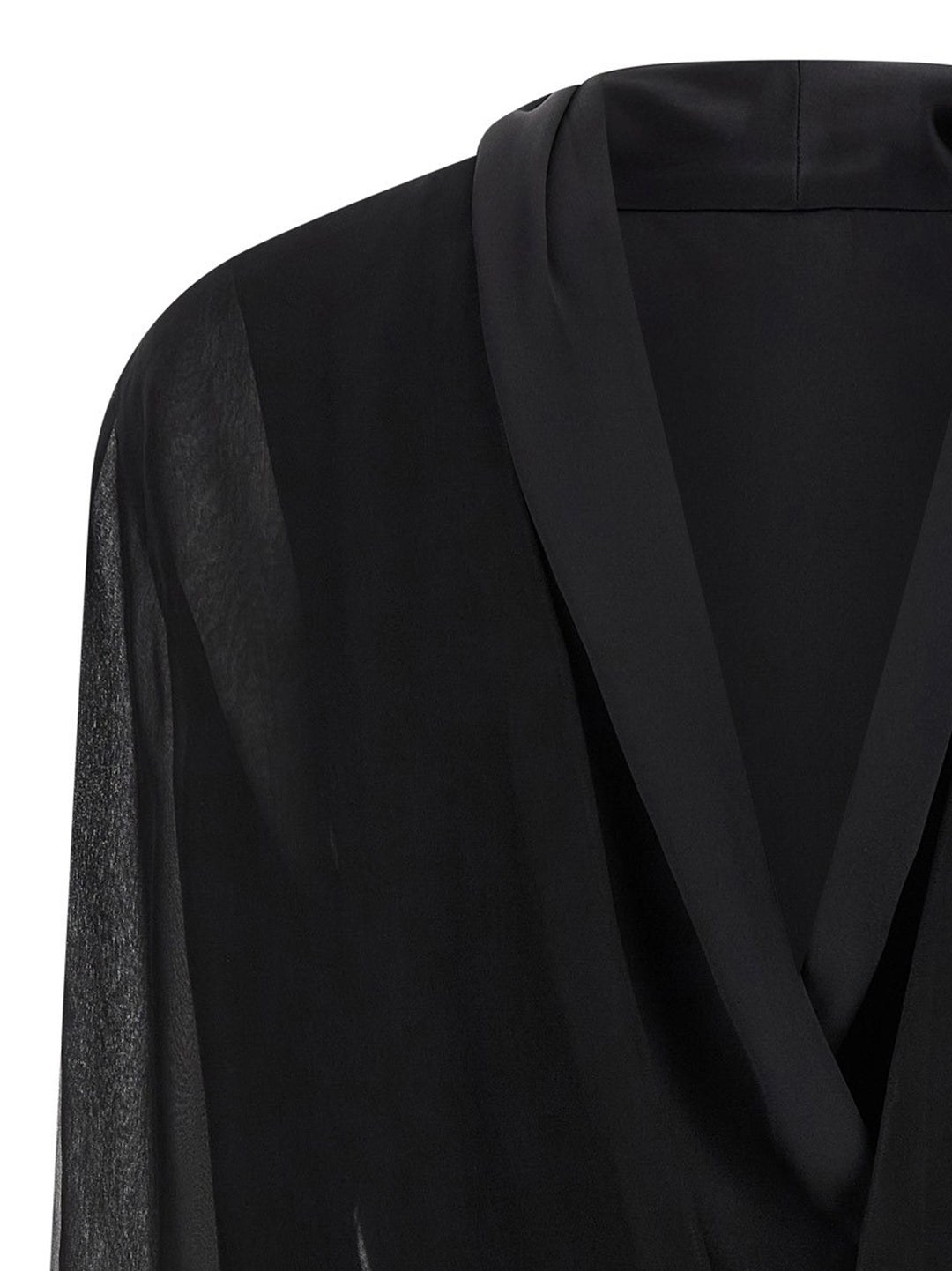 Alberta Ferretti Chiffon Shirt Shirt and Blouse - Black | c322d71ca06d22f93cff1ef49219cb0488124ef2