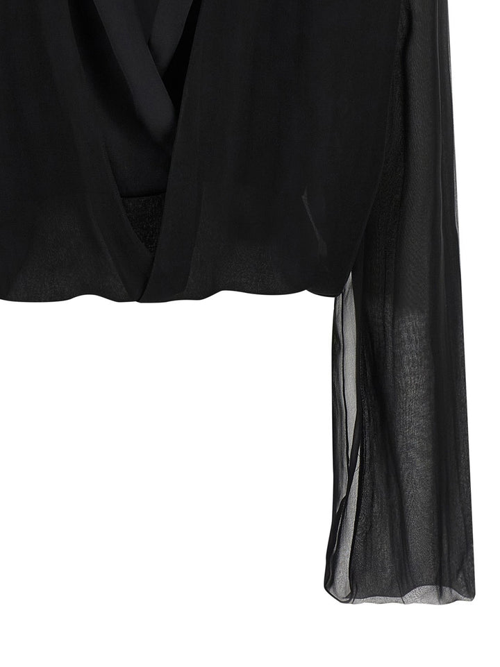Alberta Ferretti Chiffon Shirt Shirt and Blouse - Black | 7cd1bb0777b94a363fe7189076d47e372aa09751
