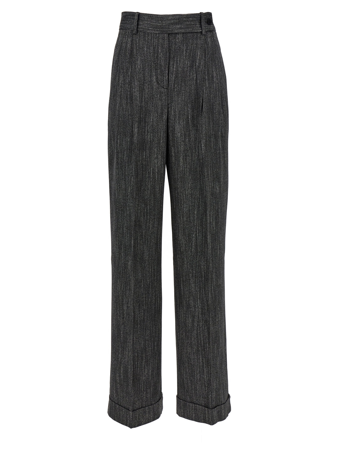 With Front Pleats Pants Gray