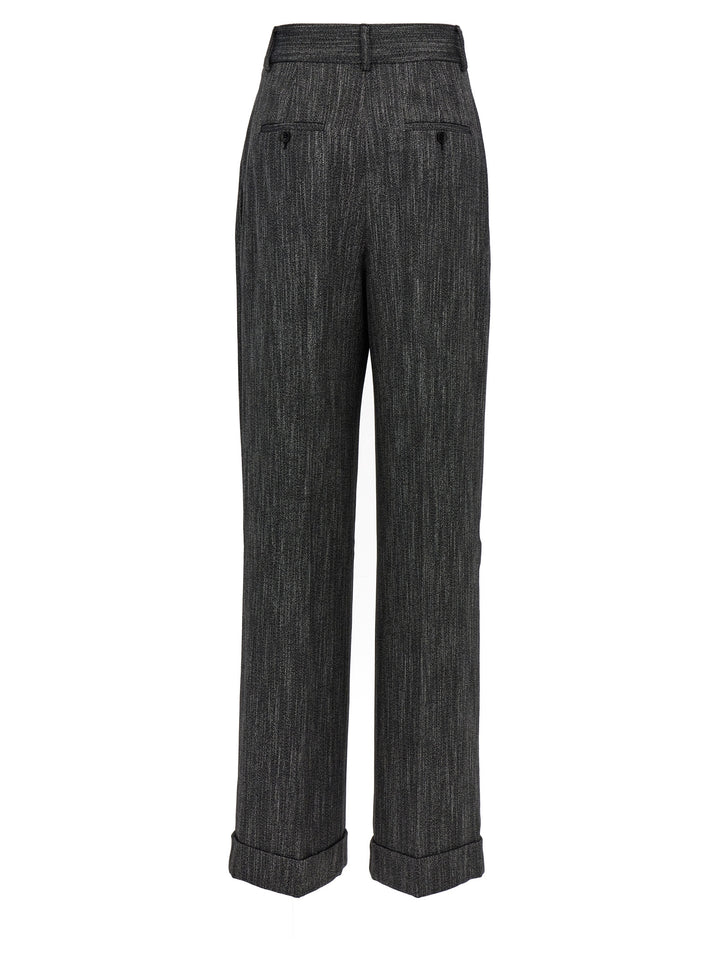 With Front Pleats Pants Gray