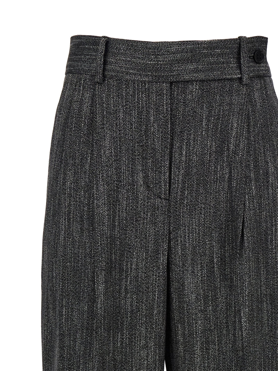 With Front Pleats Pants Gray