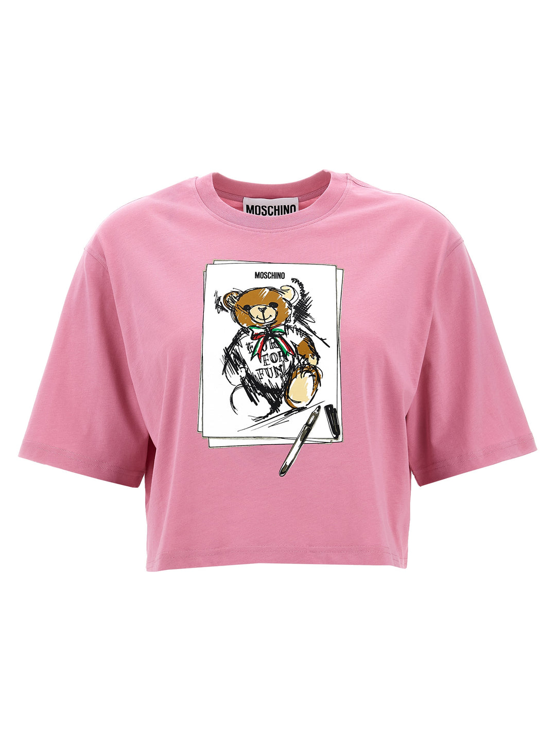 Printed Cropped T-Shirt Pink