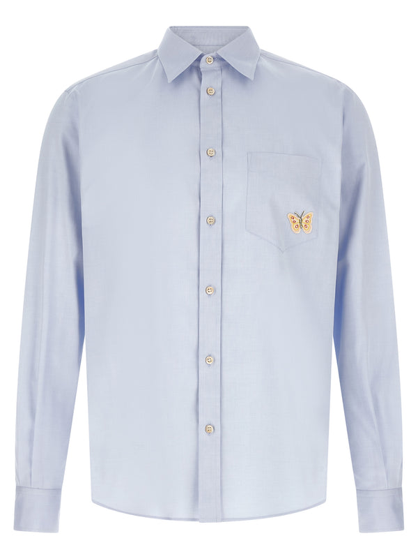 Butterfly Shirt And Blouse Light Blue