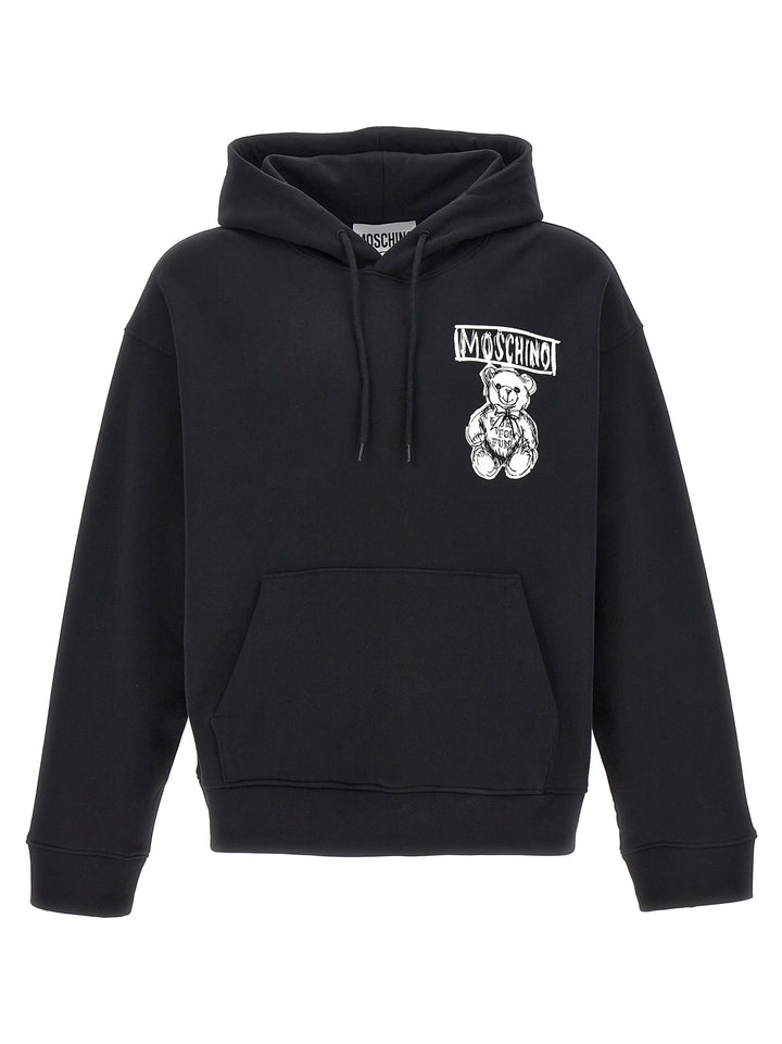 Logo Print Hoodie Sweatshirt White/Black