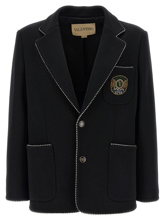 Valentino Garavini Single-Breasted Blazer Black