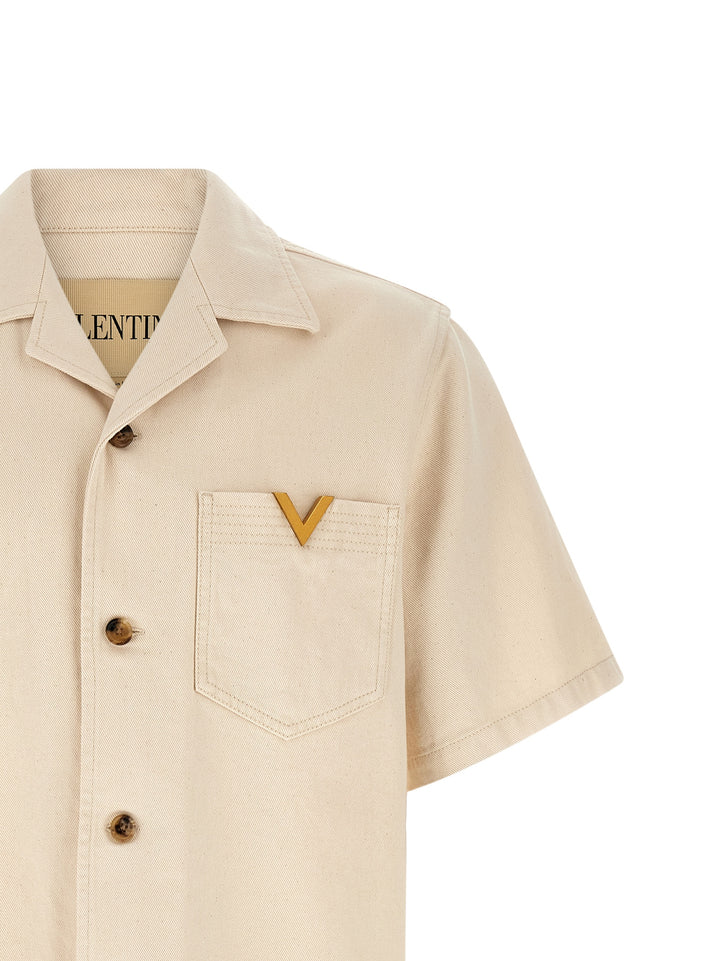 Valentino Garavani Valentino Garavani Vgold Shirt Shirt and Blouse - Beige | 01822c198334347e7867fc1d1503f4dbc9409e7d